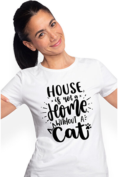 StoryGift Romania Tricou Femei Cu Mesajul "casa Nu Este "acasa" Fara O Pisica...