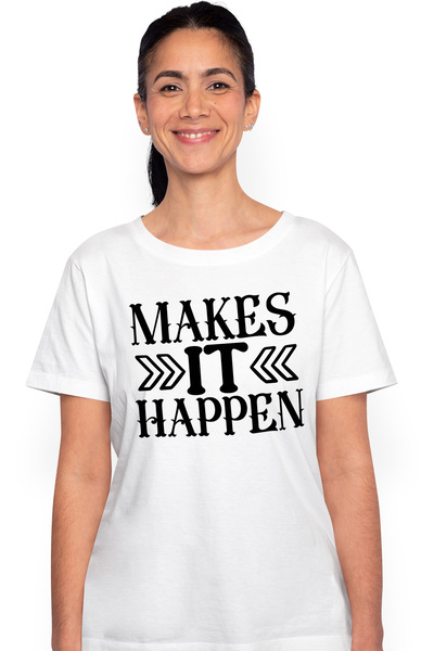 StoryGift Romania Tricou Femei Cu Textul "fa-o Sa Se Intample" - Ambitie Fa C...