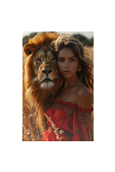 StoryGift Romania Tablou Canvas Felina Fioroasa Alaturi De Fata Cu Parul Lung...