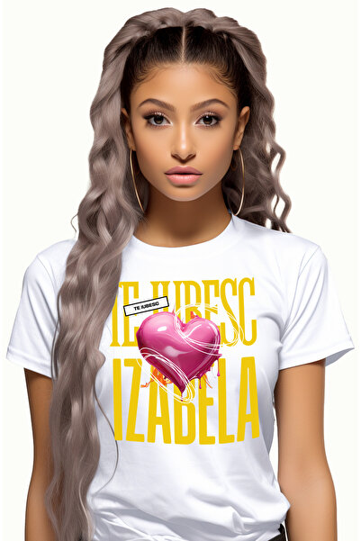 StoryGift Romania Tricou Femei Te Iubesc Izabela, Dragoste, Inima, Iubire, Sf...