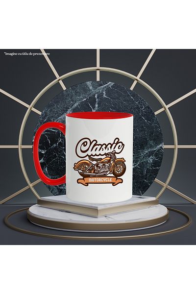 StoryGift Romania Mug With Message In English Classic Motorcycle, Ribbon, Multicolor 330 ml, Ceramics, With ,STG.