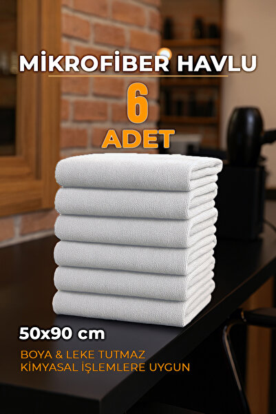 Karase | 6 штук | 50x90 см Мікрофіброві рушники для перукарні, спорту та фітнесу | Багатофункціональні та не залишають плям
