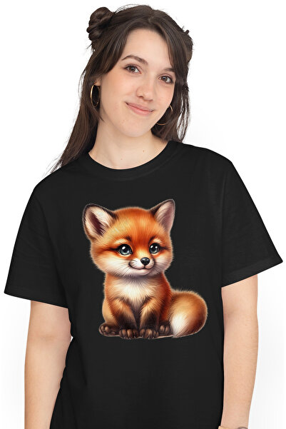 StoryGift Romania Tricou Femei Cu Un Pui De Vulpe, Ilustratie, Vesel, Jucaus,...