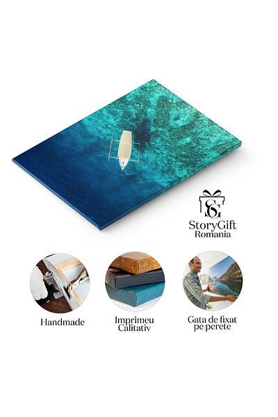 StoryGift Romania Tablou Canvas Textura De Apa Albastra Panorama De Vara Apa, Textura, Vara, Ocean, Natura 899