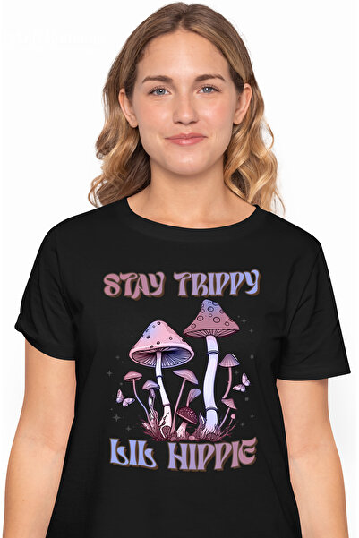 StoryGift Romania Tricou Femei Cu Mesajul "stay Trippy, Lil Hippie", Stilul H...