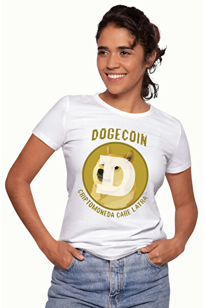 StoryGift Romania Tricou Femei Dogecoin Criptomoneda Care Latra, Investitii C...