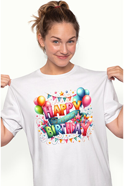 StoryGift Romania Tricou Femei cu niste decoratiuni pentru o petrecere, ilust...