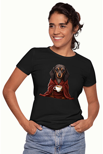 StoryGift Romania Tricou Femei cu un catel tristut care sta cu o patura pe el, frig, boala, ceasca BLK_L