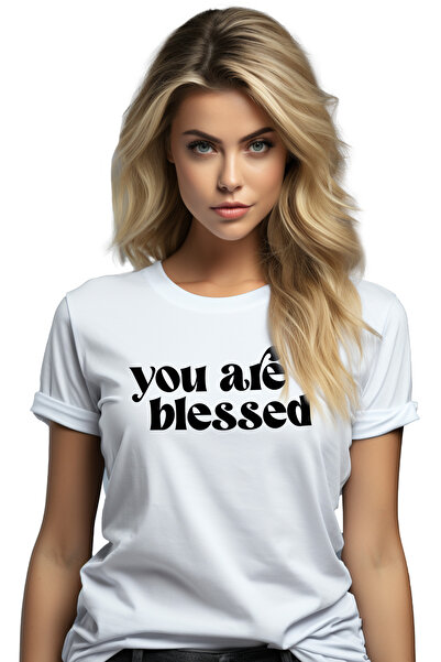 StoryGift Romania Tricou Femei cu textul in engleza "You are blessed" - tu es...