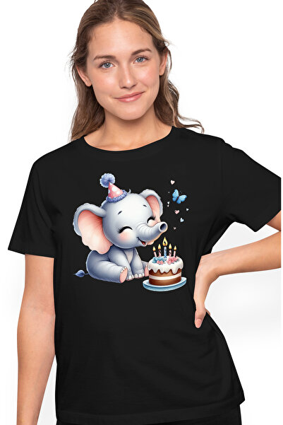 StoryGift Romania Tricou Femei cu o femela elefant, ilustratie, sufla in luma...