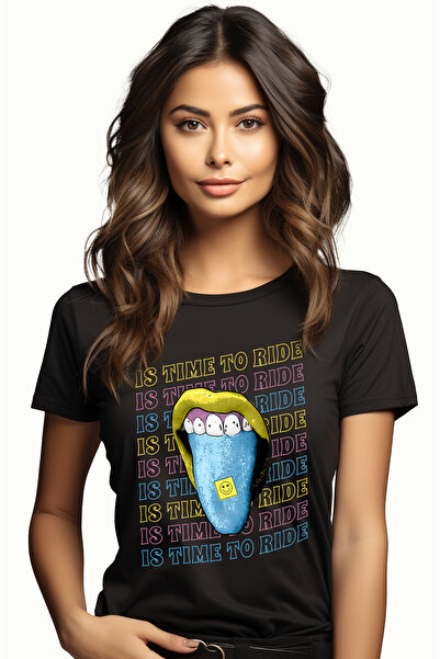 StoryGift Romania Tricou Femei Cu Mesaj In Engleza Is Time To Ride, Limba, Bu...