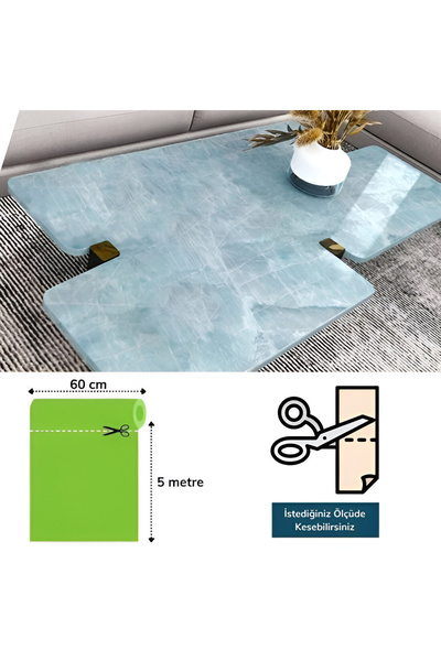 Rabadon Mermer Desenli Masa Tezgah Mutfak Su Geçirmez Yapışkanlı Folyo Sticker 60cm X 100cm