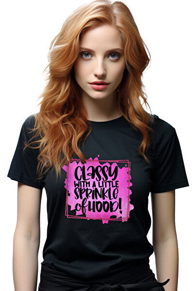 StoryGift Romania Tricou Femei cu mesajul "Classy with a little sprinkle of h...