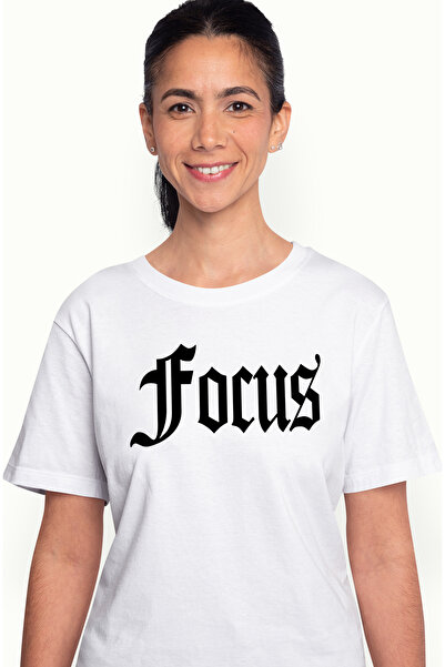 StoryGift Romania Tricou Femei Focus, Mesaj Motivational, Cuvant, Text Inspirational, Self Care, WHT_M