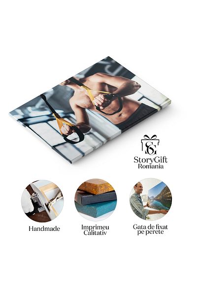 StoryGift Romania Canvas Print With Training With Elastic Bands - Sportsman, Man, Fitness