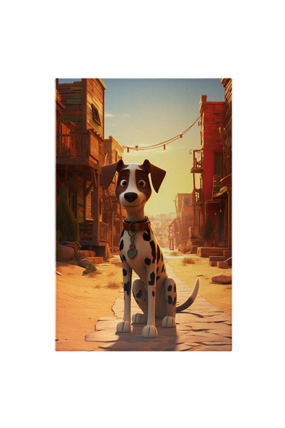 StoryGift Romania Tablou Canvas: Dalmatian Caine Cu Blana Alba Si Pete Negre ...