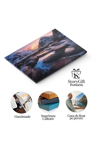 StoryGift Romania Tablou Canvas: Peisaj Montan Cu Reflectii