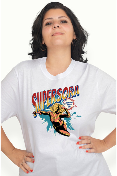 StoryGift Romania Tricou Femei Super Sora, SuperErou Sunt Aici Pentru Tine, cu imprimeu pe Fata, WHT_L