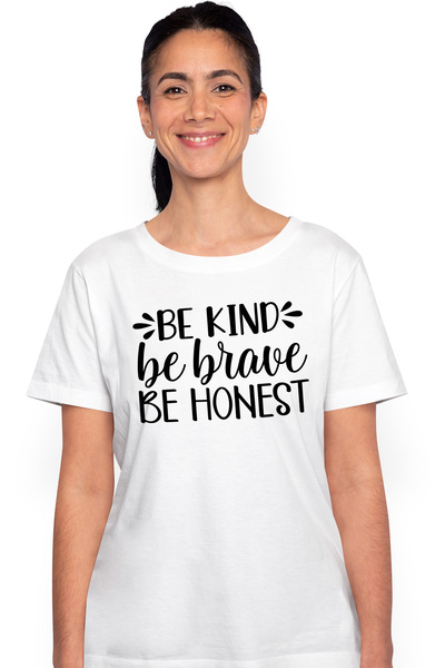 StoryGift Romania Tricou Femei cu mesajul in engleza "Be kind, be brave, be h...