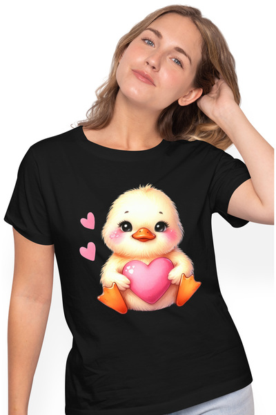 StoryGift Romania Tricou Femei cu o ratusca imbujorata, ilustratie, tine o in...