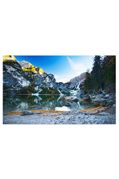 StoryGift Romania Tablou Canvas Lago De Braies In Culorile Toamnei O Imbinare Armonioasa A Naturii Cu Culoarea T