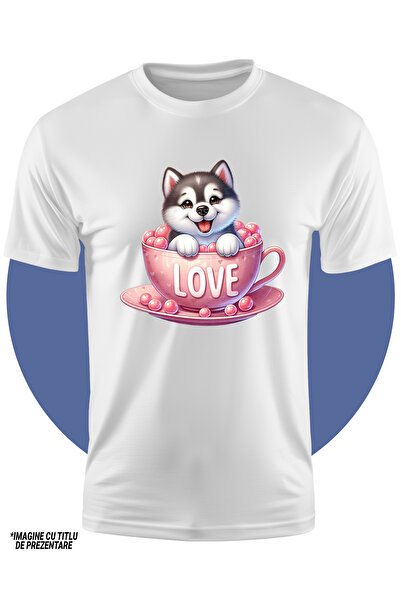 StoryGift Romania Tricou Copii Cu Un Catel Care Are Niste Coarne De Ren, Ilus...