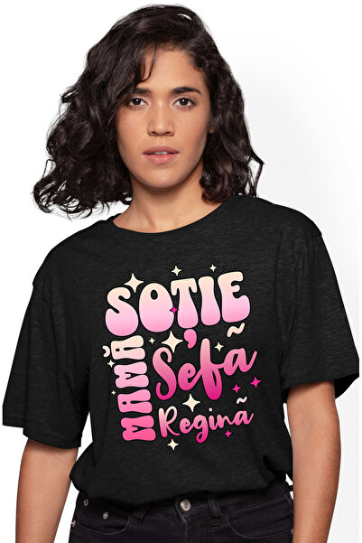 StoryGift Romania Tricou Femei Sotie, Mama, sefa, Regina, iubire familie feme...