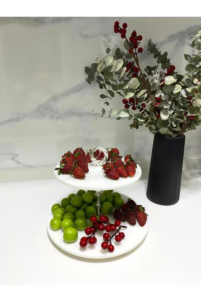 THK STORE MERMER KURABİYELİK SUNUMLUK AYAKLI 2 KATLI