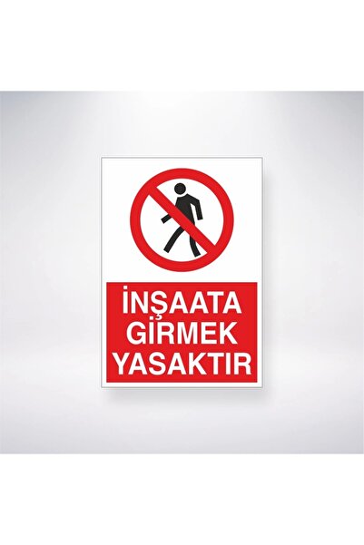 Reysa Tasarım ملصق ممنوع الدخول إلى موقع البناء مقاس 20 × 28 سم