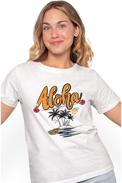 StoryGift Romania Tricou Femei cu mesajul "Aloha", vara, vacanta, relaxare, c...