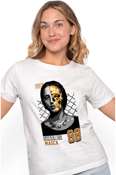 StoryGift Romania Tricou Femei Femeie Cu Masca Stil Craniu Fii Tu Insuti Scap...