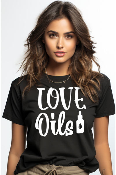 StoryGift Romania Tricou Femei cu textul in engleza "Love oils" - uleiuri de ...