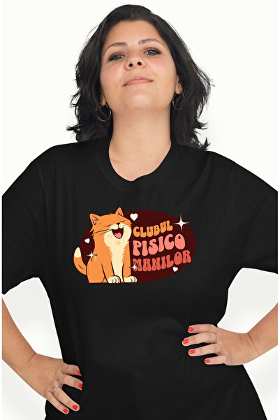 StoryGift Romania Tricou Femei Clubul Pisicomanilor pisica galbena cascand mo...