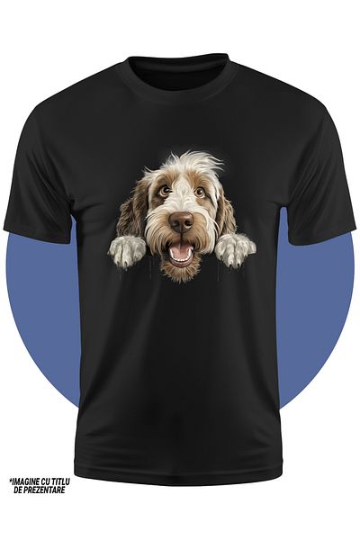 StoryGift Romania Tricou Copii Cu Un Catel Blanos, Ilustratie, Jucaus, Nerabdare, Energie, Pentru Iubitorii
