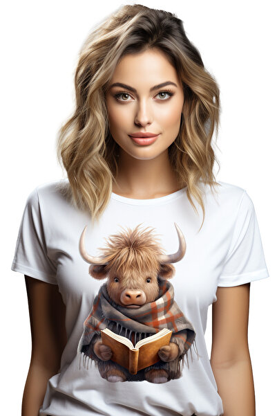StoryGift Romania Tricou Femei cu un zimbru uimit care citeste, ilustratie, carte, lectura, frig, WHT_L