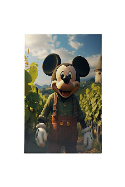 StoryGift Romania Tablou Canvas: Agricultorul Mickey In Salopeta Maro Cu Cama...
