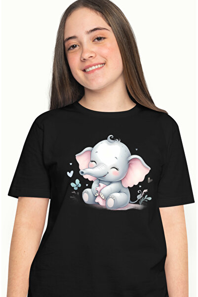 StoryGift Romania Tricou Femei cu o femela elefant, ilustratie, vesela, imbuj...