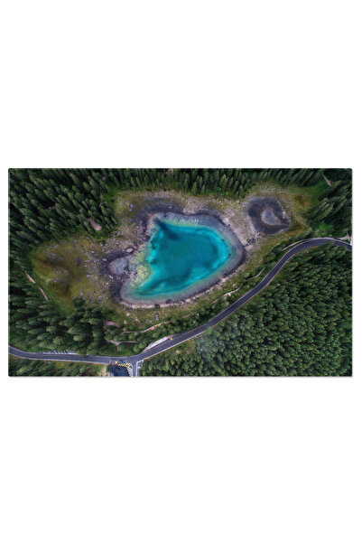 StoryGift Romania Tablou Canvas Peisaj Montan Aerial Frumos Aerian, Lac De Munte, Peisaj, Toamna, Culori 704