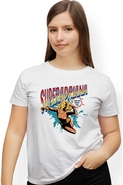 StoryGift Romania Tricou Femei Super Adriana, SuperErou Sunt Aici Pentru Tine...