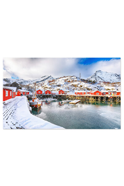 StoryGift Romania Tablou Canvas Dimineata Pe Marea Norvegiana Si Ora, Craciun...