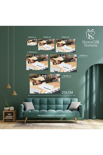 StoryGift Romania Tablou Canvas Arta Si Stilul Muzical Muzician Interpretand La Chitara Intrun Spatiu De Lucru, I