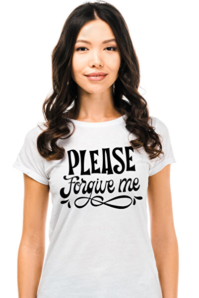 StoryGift Romania Tricou Femei cu mesajul in engleza "Please, forgive me" - t...