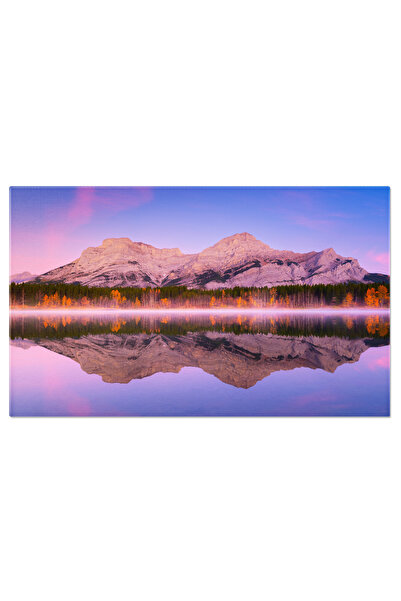 StoryGift Romania Tablou Canvas Peisaj Montan La Rasarit, Lac, Reflexie, Cade...