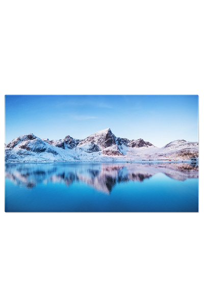 StoryGift Romania Tablou Canvas Lofoten, Norvegia Peisaj De Iarna Aerian, Iar...