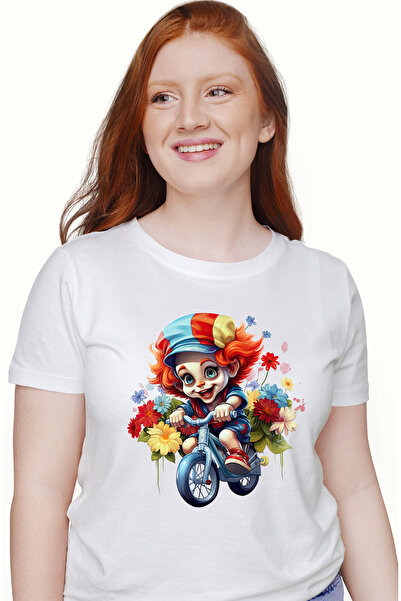 StoryGift Romania Tricou Femei cu un baietel clovn, Joker, circ, amuzant, com...