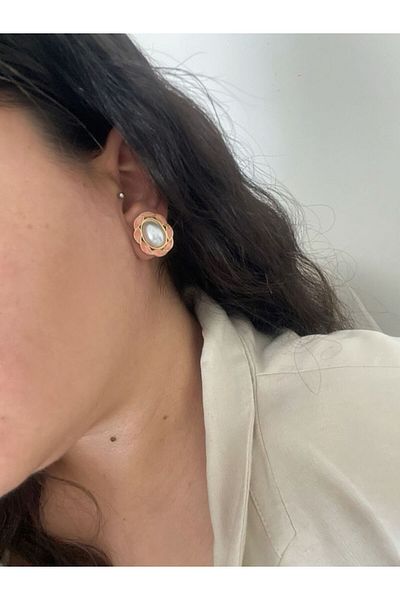 stainless steell Colorful Vintage Framed Steel Earrings
