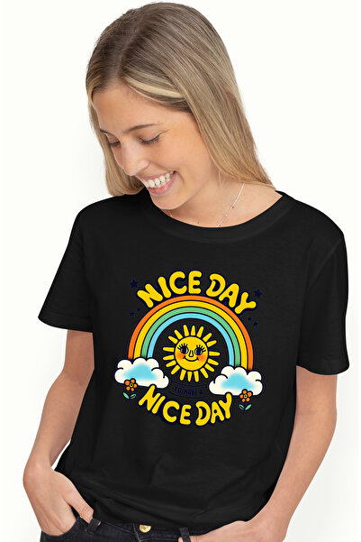 StoryGift Romania Tricou Femei cu mesajul "Nice day to have a nice day", ilus...