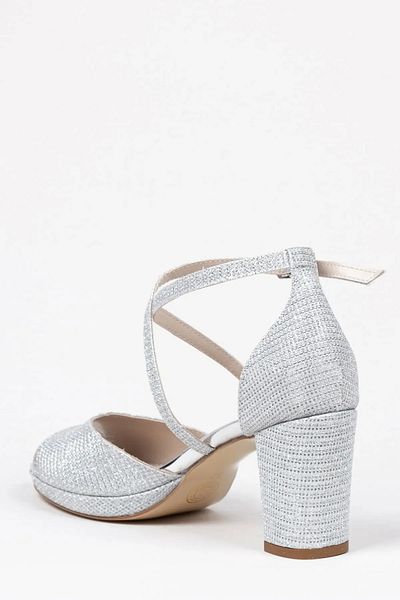 Satenora Arven Silver Thick Heeled Shoes