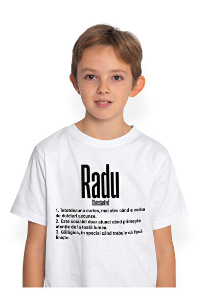 StoryGift Romania Tricou Copii Baieti Cu Numele Radu, Cu Mesaj Amuzant, Curio...