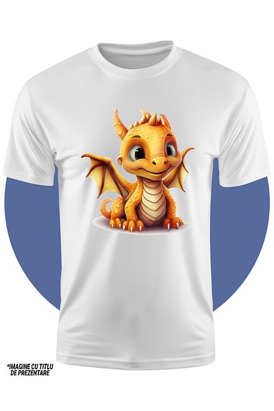 StoryGift Romania Children's T-shirt with an Orange Baby Dragon, Illustration, Year of the Dragon, China, New Year 1